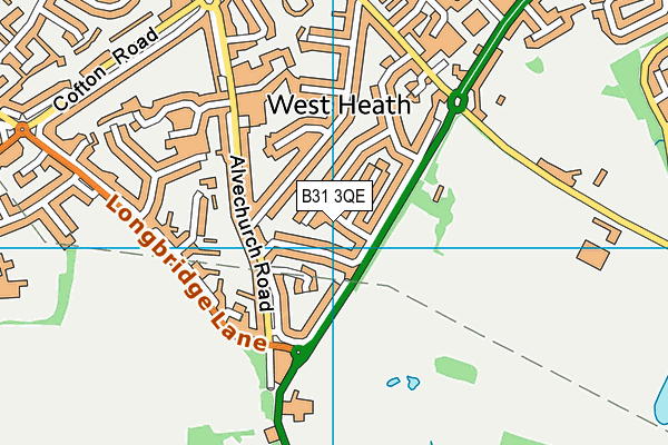 B31 3QE map - OS VectorMap District (Ordnance Survey)