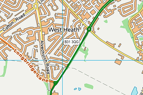 B31 3QG map - OS VectorMap District (Ordnance Survey)