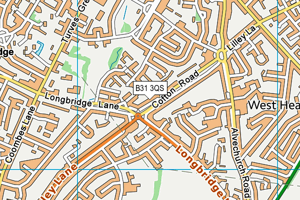 B31 3QS map - OS VectorMap District (Ordnance Survey)