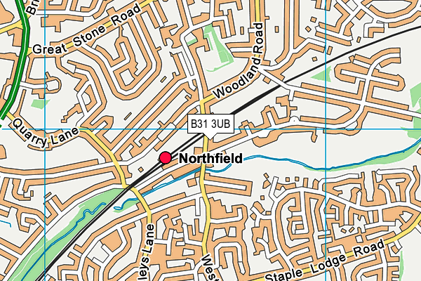 B31 3UB map - OS VectorMap District (Ordnance Survey)