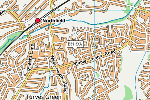 B31 3XA map - OS VectorMap District (Ordnance Survey)