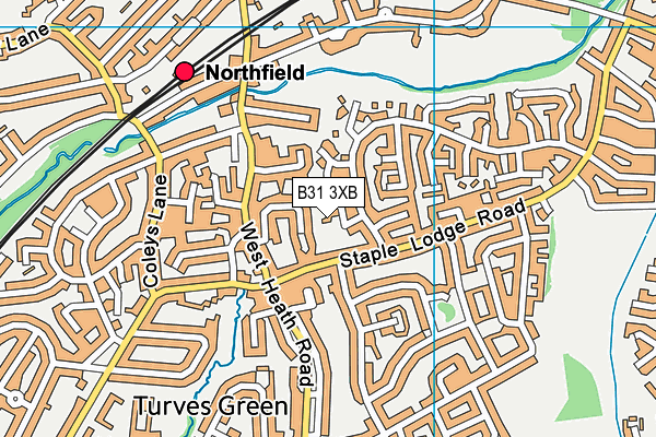 B31 3XB map - OS VectorMap District (Ordnance Survey)