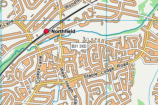 B31 3XD map - OS VectorMap District (Ordnance Survey)