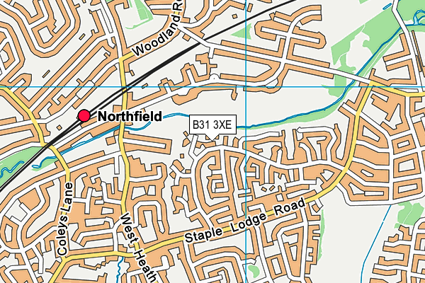 B31 3XE map - OS VectorMap District (Ordnance Survey)