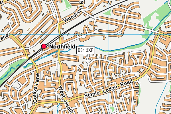 B31 3XF map - OS VectorMap District (Ordnance Survey)