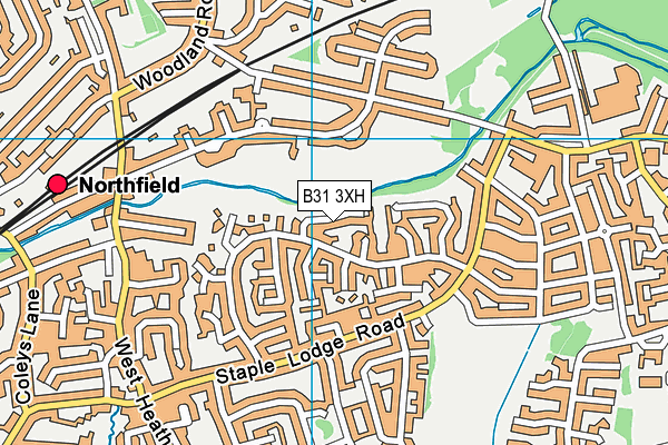 B31 3XH map - OS VectorMap District (Ordnance Survey)