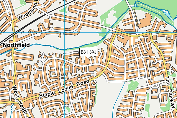 B31 3XJ map - OS VectorMap District (Ordnance Survey)