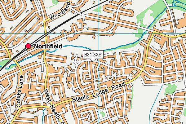 B31 3XS map - OS VectorMap District (Ordnance Survey)