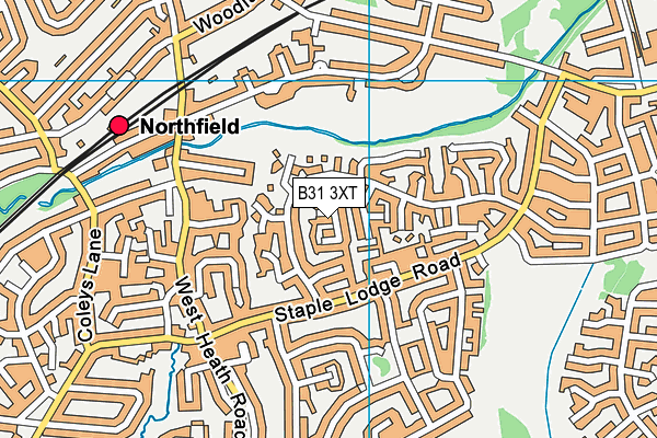 B31 3XT map - OS VectorMap District (Ordnance Survey)