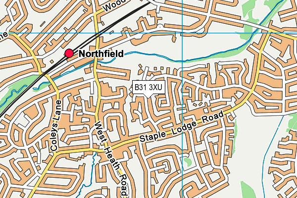 B31 3XU map - OS VectorMap District (Ordnance Survey)