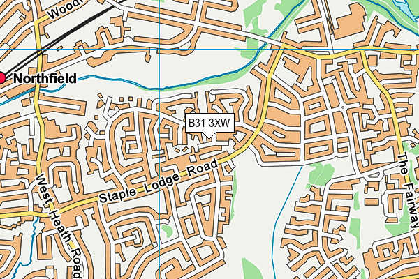 B31 3XW map - OS VectorMap District (Ordnance Survey)