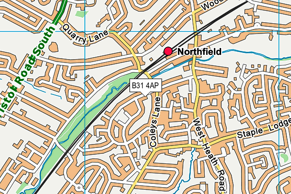 B31 4AP map - OS VectorMap District (Ordnance Survey)