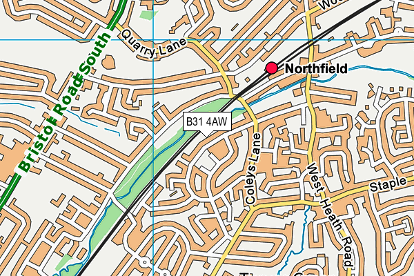 B31 4AW map - OS VectorMap District (Ordnance Survey)