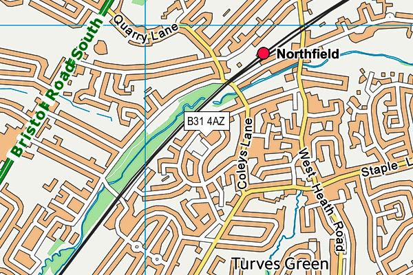 B31 4AZ map - OS VectorMap District (Ordnance Survey)