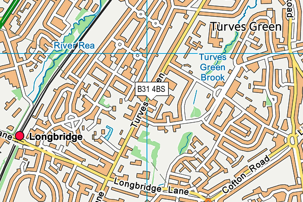Turves Green Boys' School map (B31 4BS) - OS VectorMap District (Ordnance Survey)