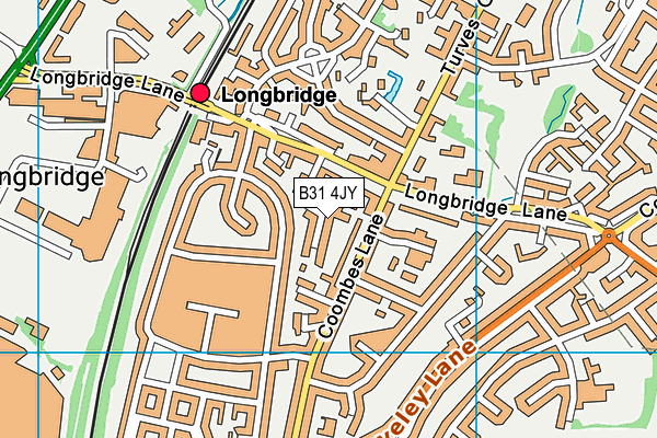 B31 4JY map - OS VectorMap District (Ordnance Survey)