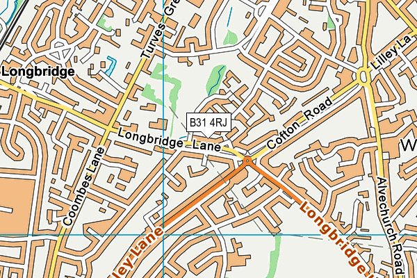 B31 4RJ map - OS VectorMap District (Ordnance Survey)