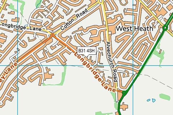 B31 4SH map - OS VectorMap District (Ordnance Survey)