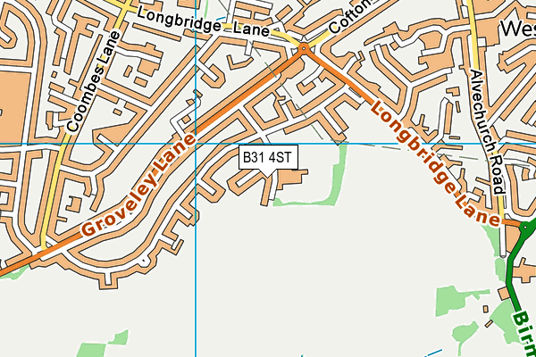 Cofton Primary School map (B31 4ST) - OS VectorMap District (Ordnance Survey)