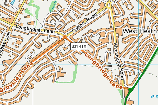 B31 4TX map - OS VectorMap District (Ordnance Survey)
