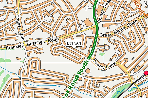 B31 5AN map - OS VectorMap District (Ordnance Survey)