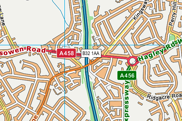 B32 1AA map - OS VectorMap District (Ordnance Survey)