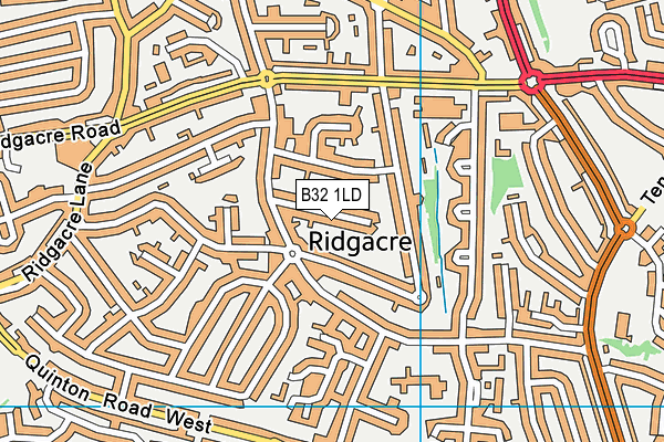 B32 1LD map - OS VectorMap District (Ordnance Survey)