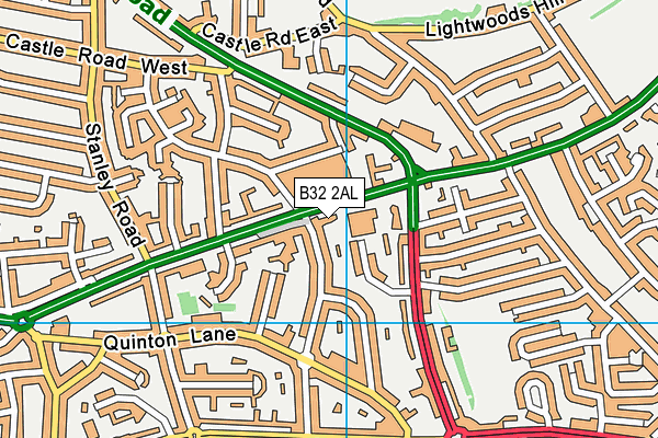 B32 2AL map - OS VectorMap District (Ordnance Survey)