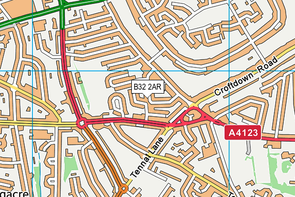 B32 2AR map - OS VectorMap District (Ordnance Survey)