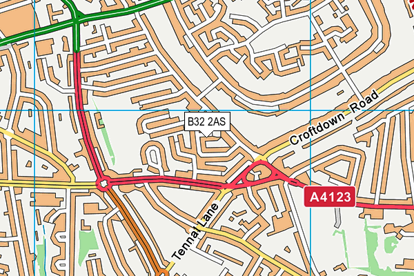 B32 2AS map - OS VectorMap District (Ordnance Survey)