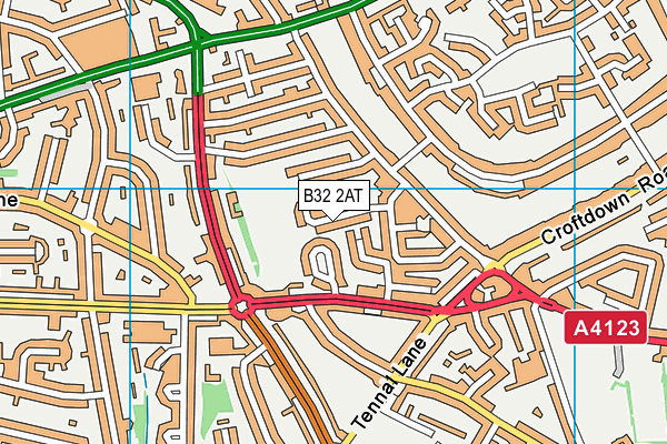 B32 2AT map - OS VectorMap District (Ordnance Survey)