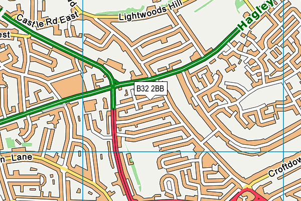 B32 2BB map - OS VectorMap District (Ordnance Survey)