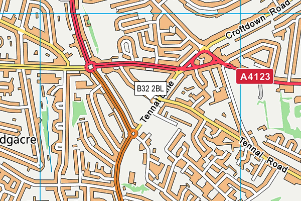 B32 2BL map - OS VectorMap District (Ordnance Survey)