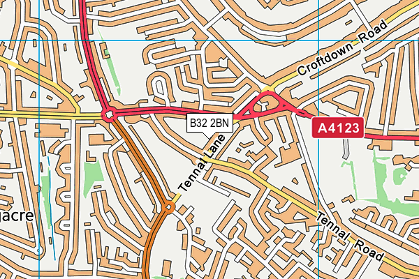 B32 2BN map - OS VectorMap District (Ordnance Survey)