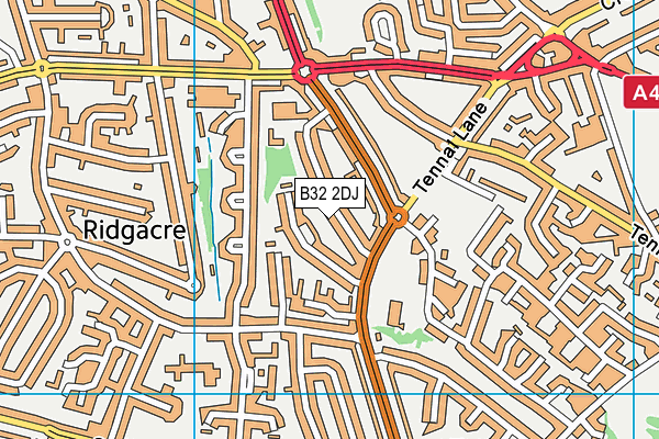 B32 2DJ map - OS VectorMap District (Ordnance Survey)