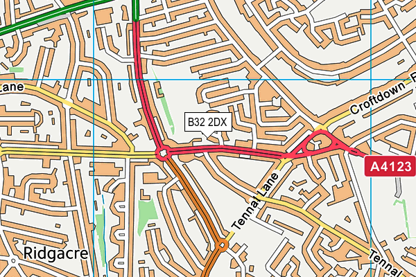 B32 2DX map - OS VectorMap District (Ordnance Survey)