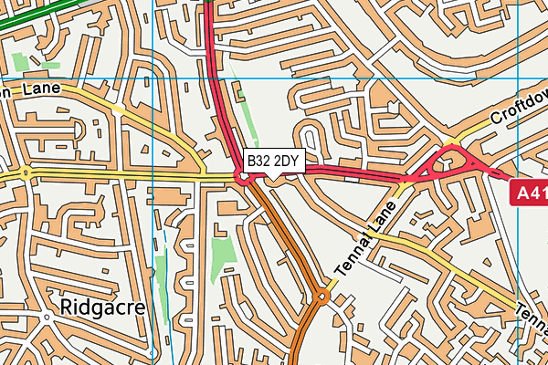 B32 2DY map - OS VectorMap District (Ordnance Survey)