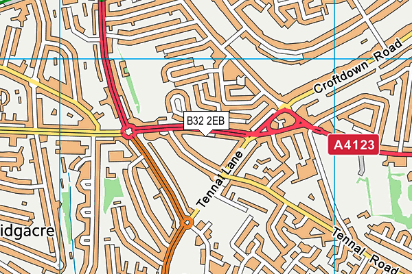 B32 2EB map - OS VectorMap District (Ordnance Survey)