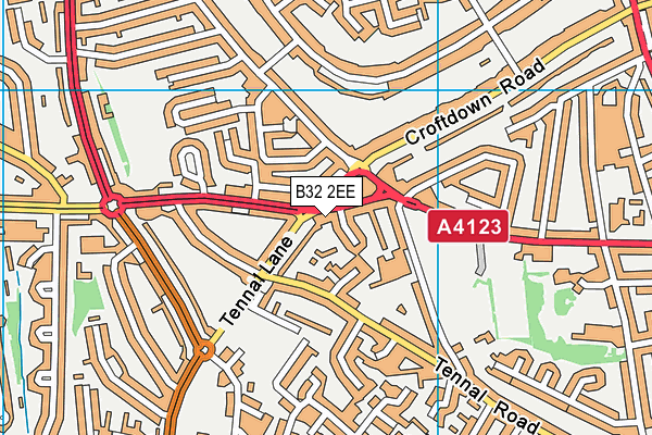 B32 2EE map - OS VectorMap District (Ordnance Survey)