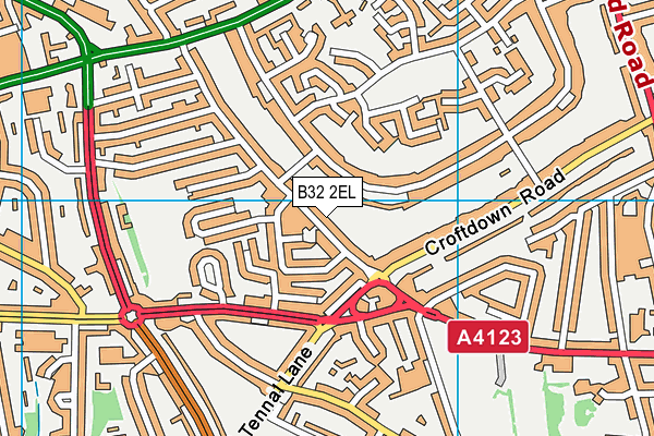 B32 2EL map - OS VectorMap District (Ordnance Survey)