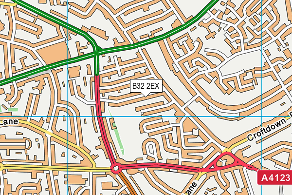 B32 2EX map - OS VectorMap District (Ordnance Survey)