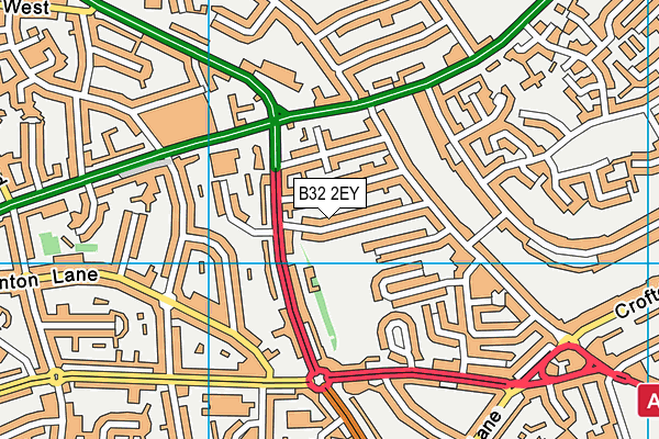 B32 2EY map - OS VectorMap District (Ordnance Survey)