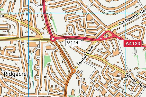 B32 2HJ map - OS VectorMap District (Ordnance Survey)