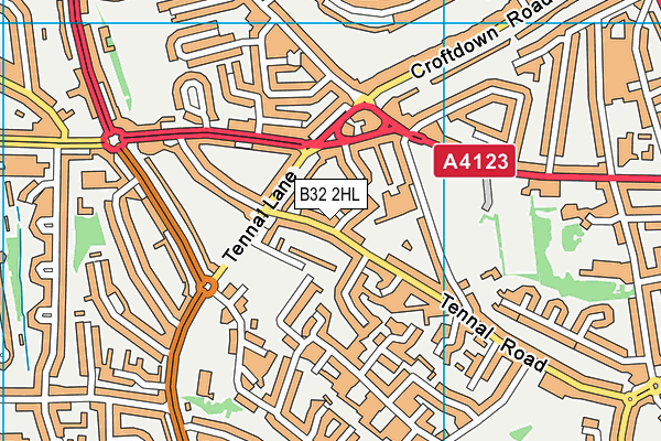 B32 2HL map - OS VectorMap District (Ordnance Survey)