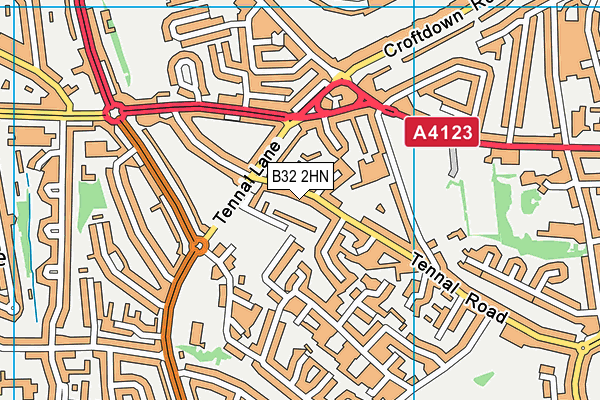 B32 2HN map - OS VectorMap District (Ordnance Survey)