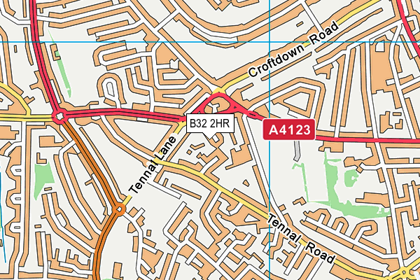 B32 2HR map - OS VectorMap District (Ordnance Survey)