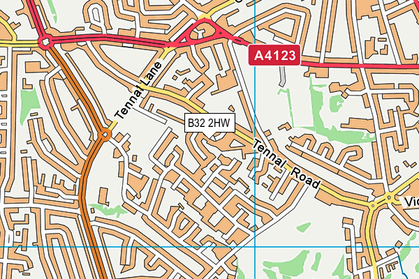 B32 2HW map - OS VectorMap District (Ordnance Survey)