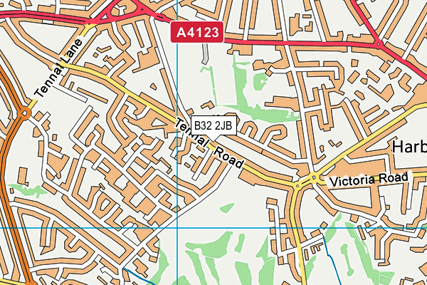 B32 2JB map - OS VectorMap District (Ordnance Survey)