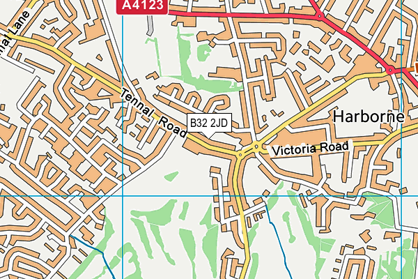 B32 2JD map - OS VectorMap District (Ordnance Survey)