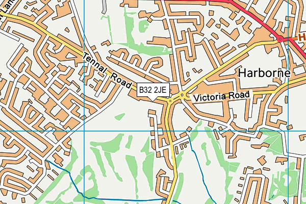 Harborne Golf Club map (B32 2JE) - OS VectorMap District (Ordnance Survey)